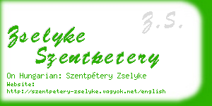 zselyke szentpetery business card