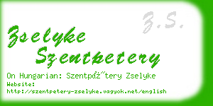 zselyke szentpetery business card